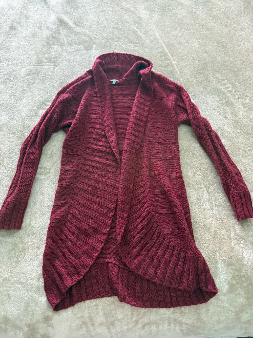 Charlotte Russe Burgundy Open-Front Knit Cardigan